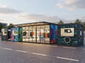 Event Container Kiosks for Ticketing and Merchandise Sales