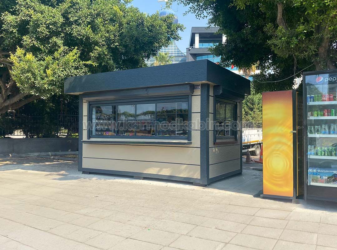 Konteyner Üzeri Kaplamalı Kafe ve Büfe Kabini Modeli