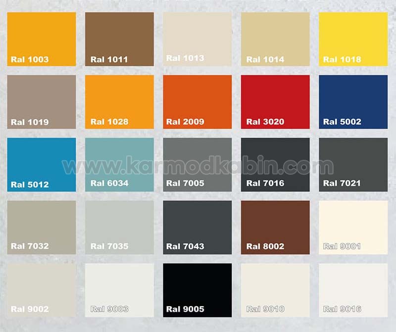 RAL Classic Colours for Cabins and Kiosks