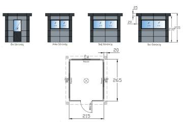 215X265 Kompozit Kabin Teknik Çizimi